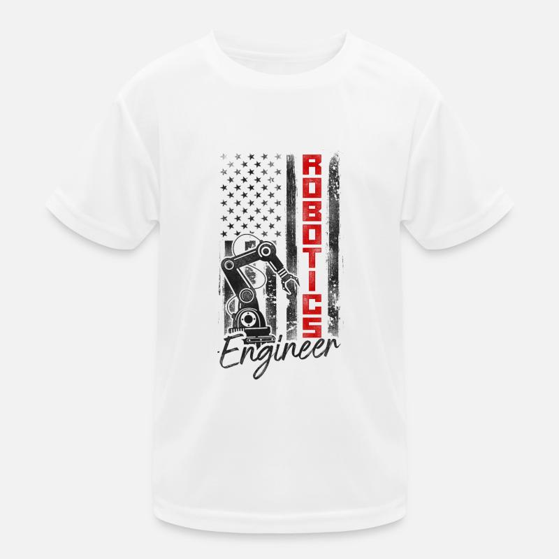 Robot Robotics Engineer American Kids Functional T-Shirt