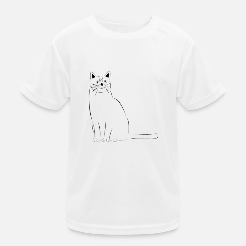 Gato dibujado Camiseta funcional para niños