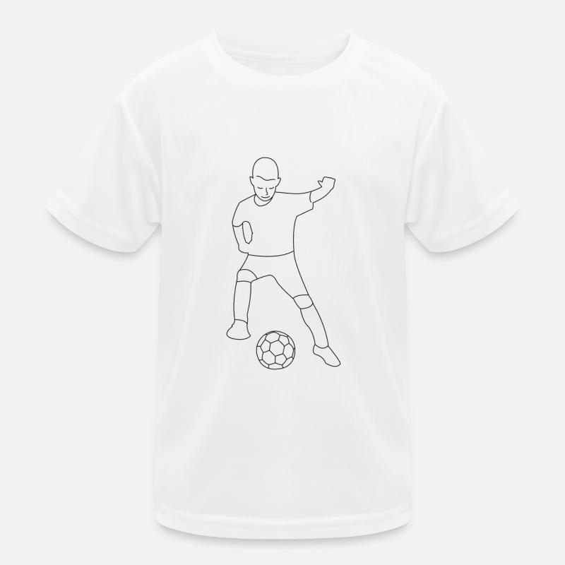 Fußball Junge gezeichnet Kinder Funktions-T-Shirt