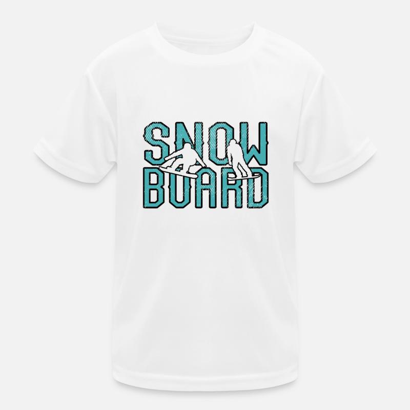 Snowboard - Kinder Funktions-T-Shirt - Weiß
