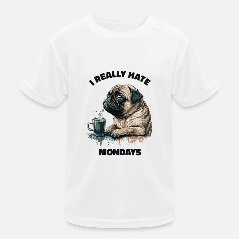 I hate montage! Pug - German proverb Kids Functional T-Shirt