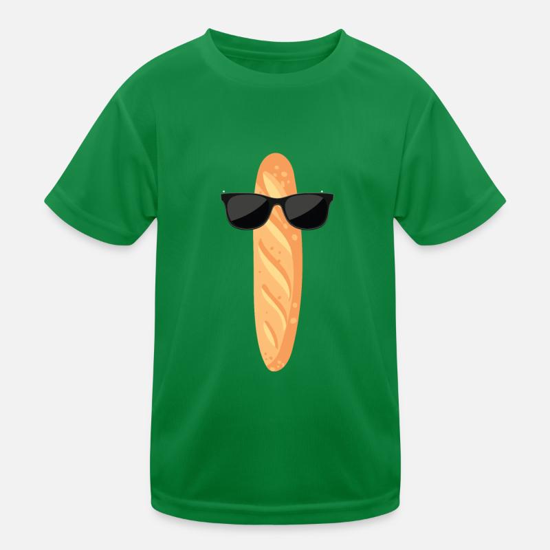 Funny baguette with sunglasses Kids Functional T-Shirt
