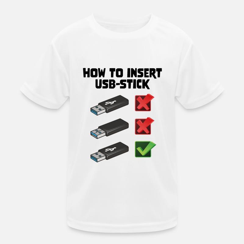How To Insert USB Stick Funny Programmer Meme Kinder Funktions-T-Shirt