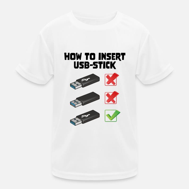 How To Insert USB Stick Funny Programmer Meme Kinder Funktions-T-Shirt
