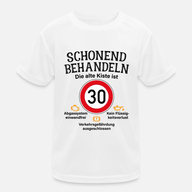 30. Geburtstag Schonend Behandeln Alte Kiste 30 Kinder Funktions-T-Shirt