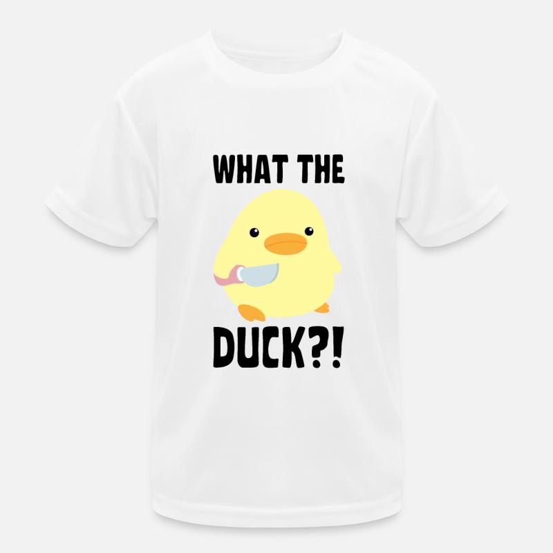 Qu’est-ce que le canard? Canard au couteau - Ente mit Messer T-shirt sport Enfant