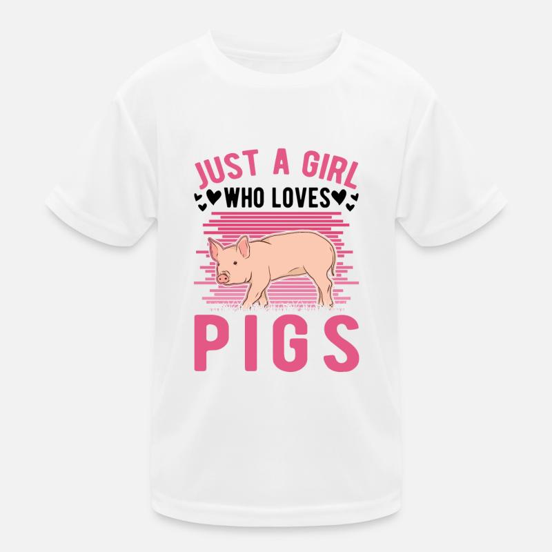 Schweine Mädchen Schweinebauer Kinder Funktions-T-Shirt