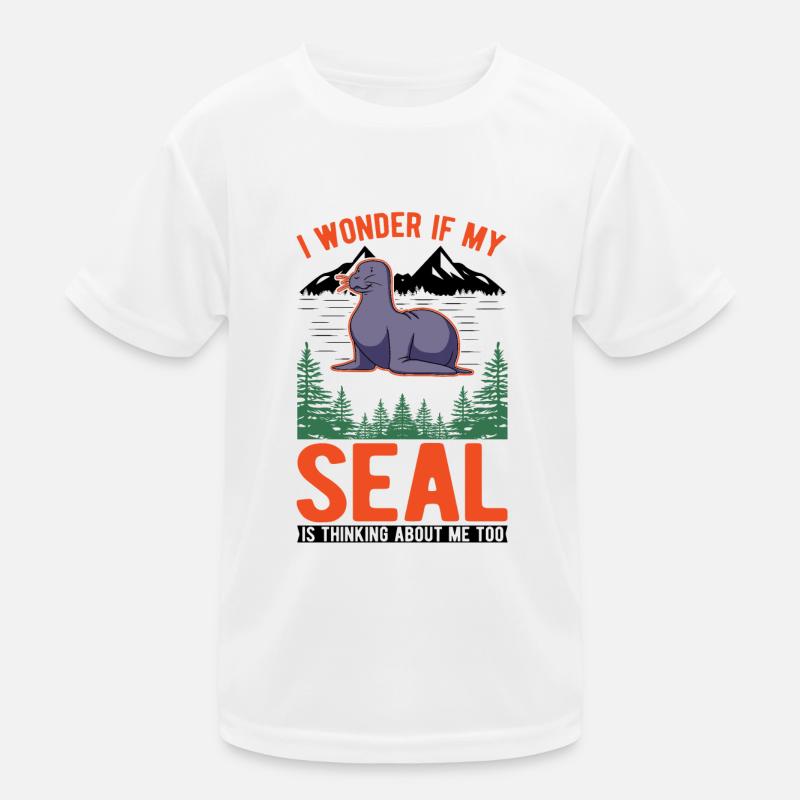 Robbe Geschenk Seehund Seelöwe Kinder Funktions-T-Shirt