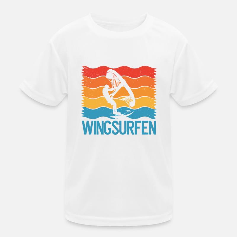Drapeau coloré blanc Wingsurfing T-shirt sport Enfant