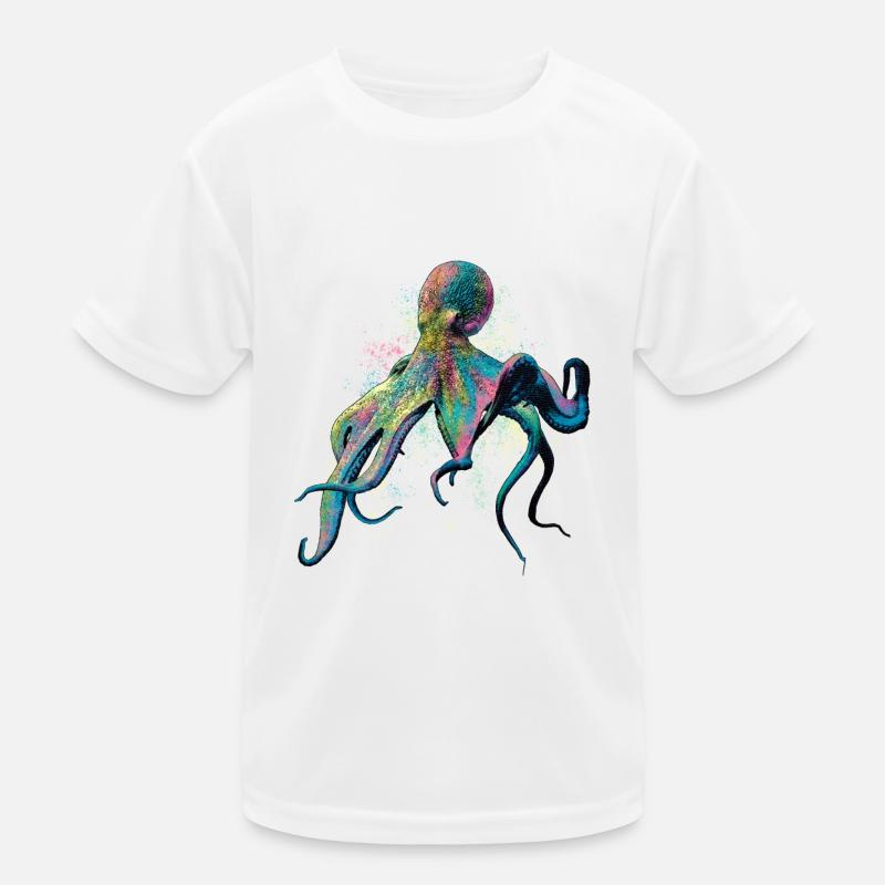 Bunter Oktopus Kinder Funktions-T-Shirt