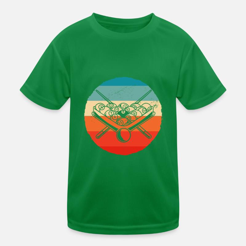 Retro Graphic Pool Billard Snooker Billard Cue 8-B Kids Functional T-Shirt