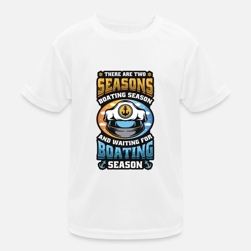 Warten Auf Die Bootssaison, Bootsführer Kinder Funktions-T-Shirt