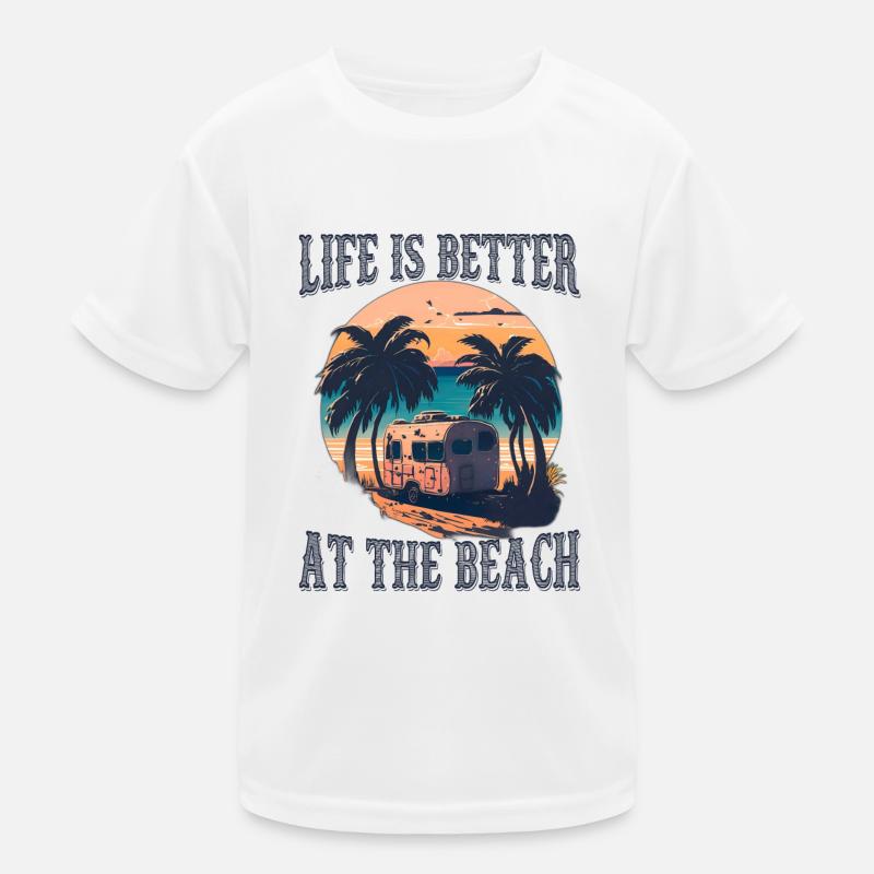 Life Is Better At The Beach - Retro Kids Functional T-Shirt
