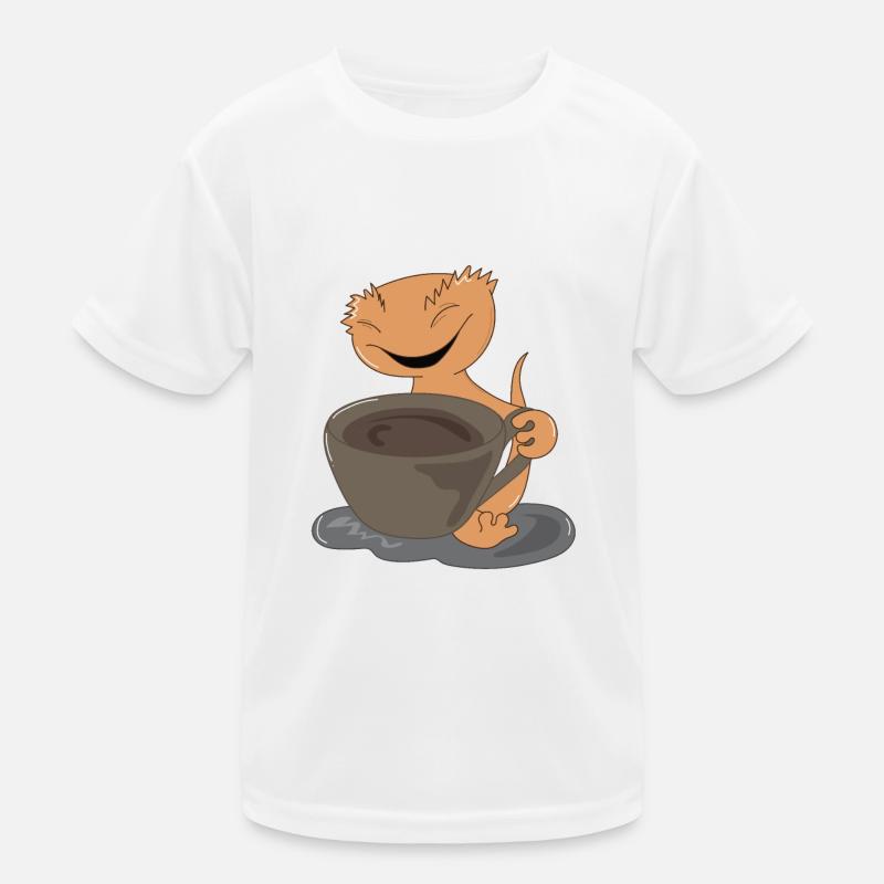 Crested Gecko Coffee Süße Echse Lazy Office Monday Kinder Funktions-T-Shirt