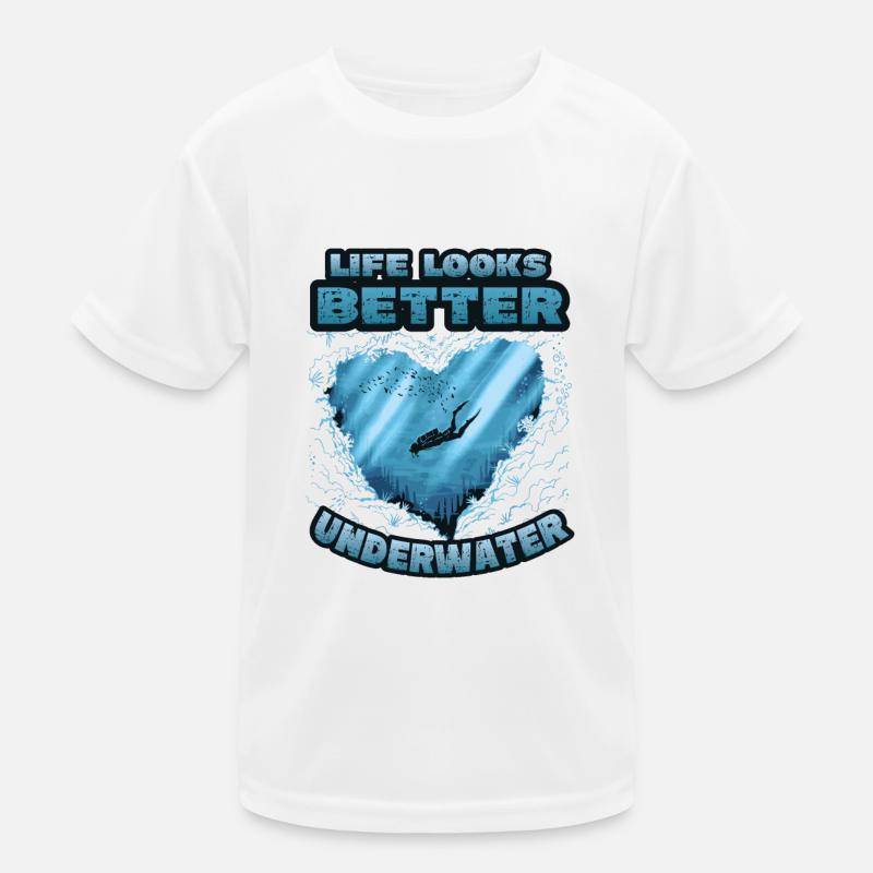 Das Leben Sieht Unter Wasser Besser Aus, Tauchen Kinder Funktions-T-Shirt