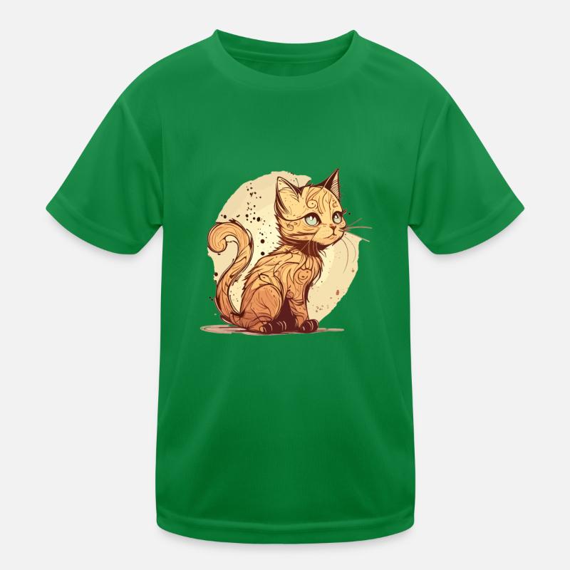 Cat in comic style Kids Functional T-Shirt