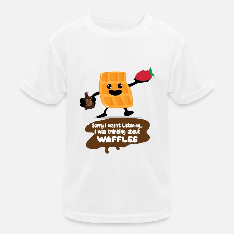 Denken Sie darüber nach, Waffelsirup, süße Waffel, Kinder Funktions-T-Shirt