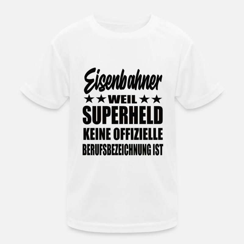 Eisenbahner Superheld Spruch Kinder Funktions-T-Shirt