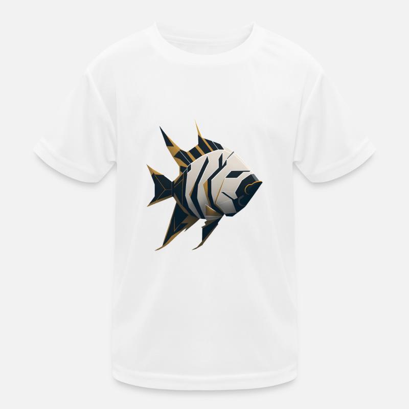 Geometric Fish Kids Functional T-Shirt
