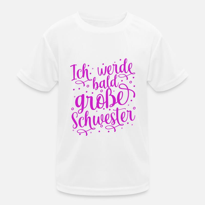 Ich werde große Schwester - Kinder Funktions-T-Shirt - Weiß