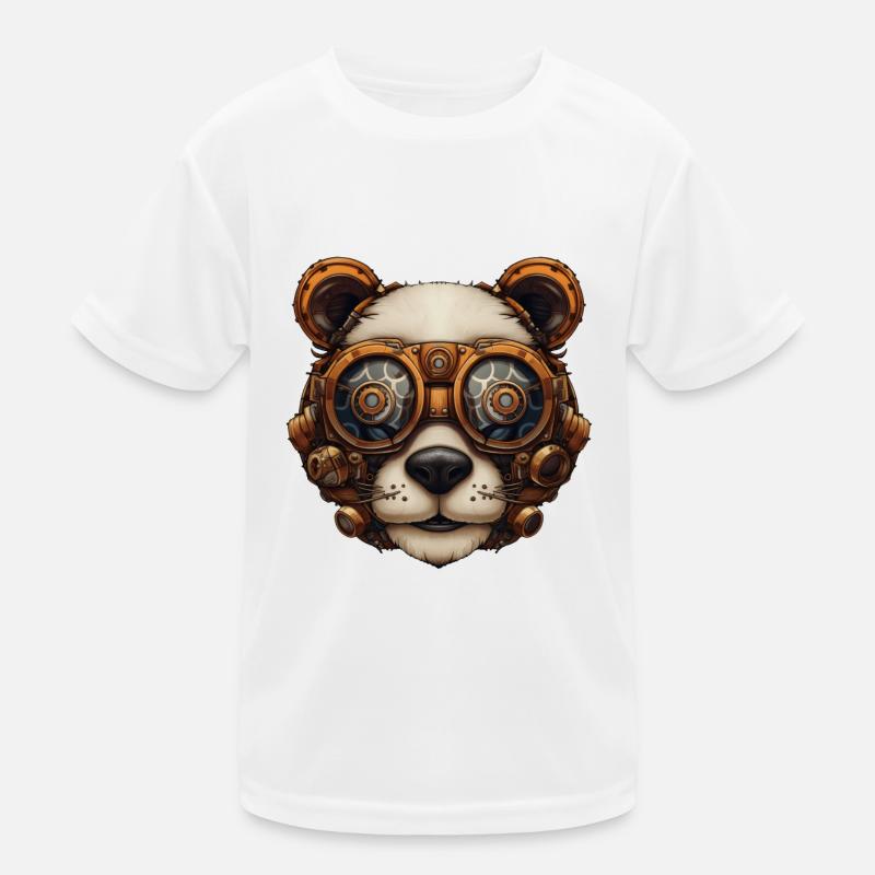 Steampunk Panda Bär Geschenk Steampunk Kinder Funktions-T-Shirt