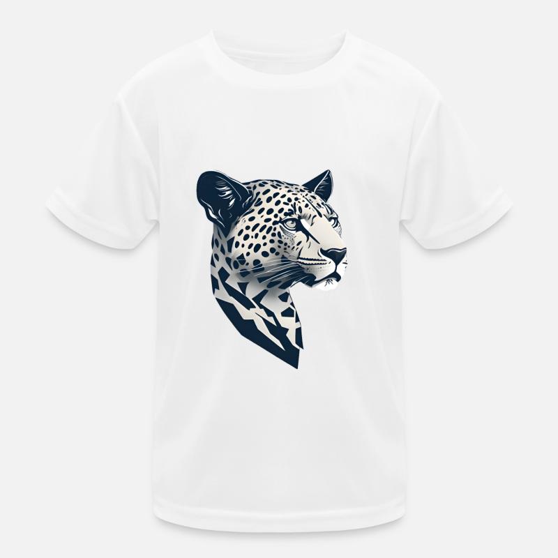 Einfaches Design Lephard-Kopf Kinder Funktions-T-Shirt