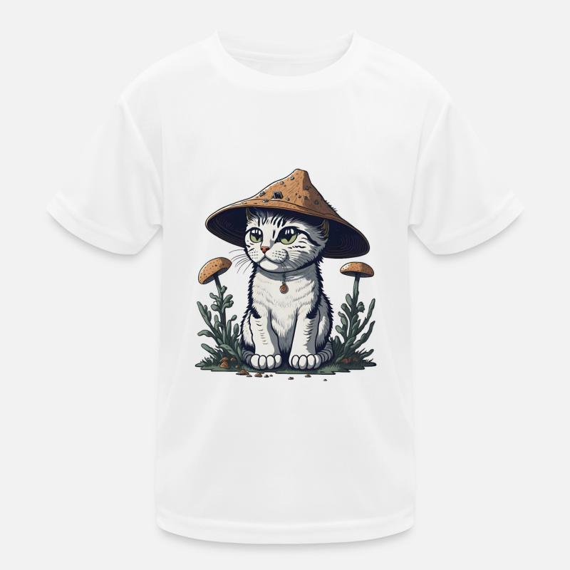 Chat champignon T-shirt sport Enfant