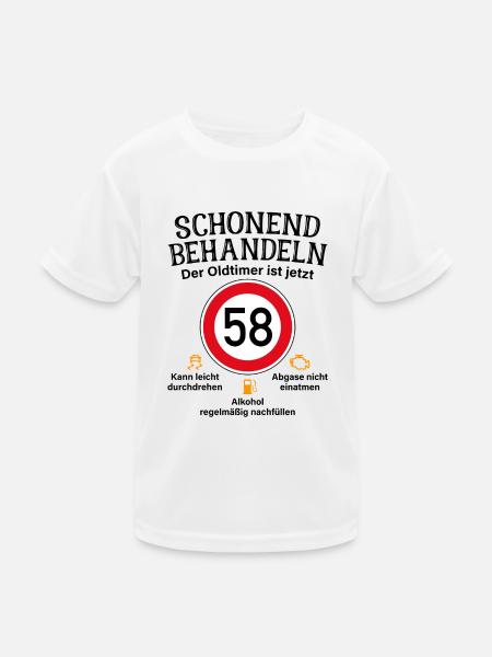 58. Geburtstag Schonend Behandeln Oldtimer Ist 58 - Kinder Funktions-T-Shirt - Weiß