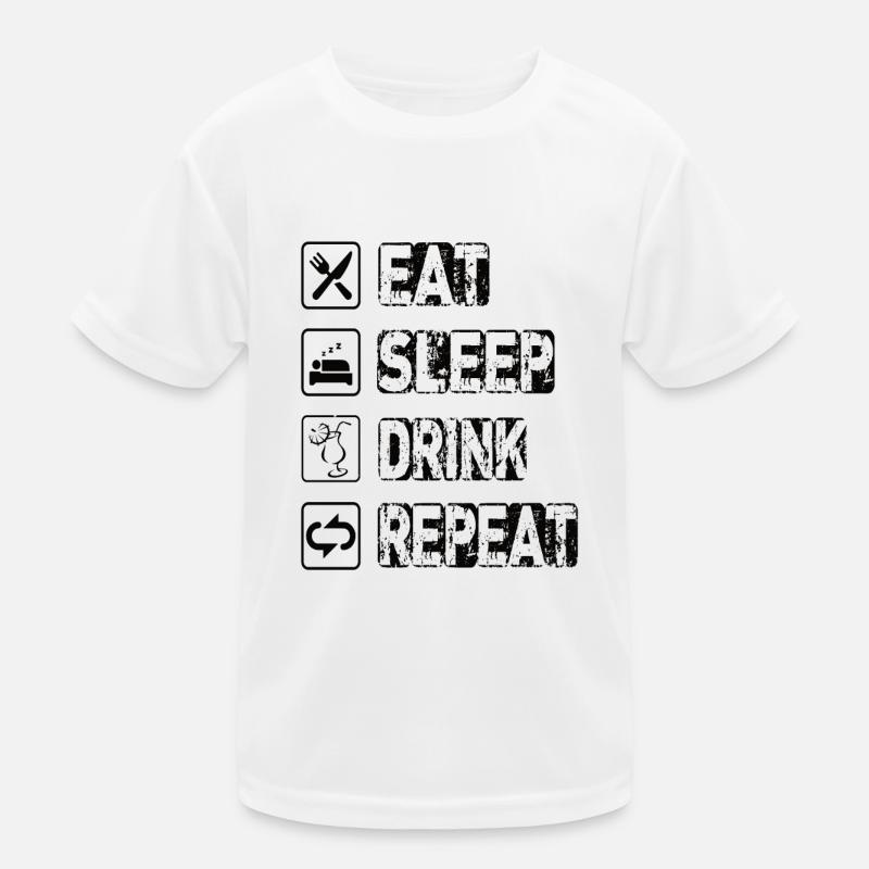 Manger dormir Boire Répéter T-shirt sport Enfant
