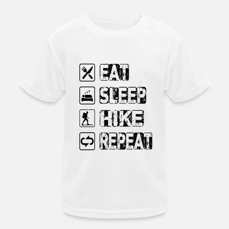 Eat Sleep Hike Repeat Kinder Funktions-T-Shirt