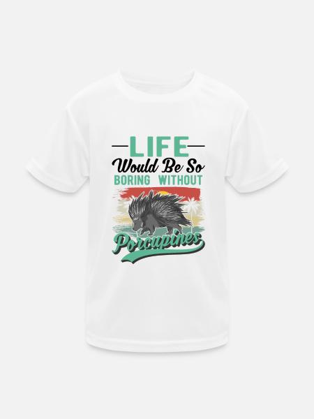 Stachelschwein Geschenk Porcupine - Kinder Funktions-T-Shirt - Weiß