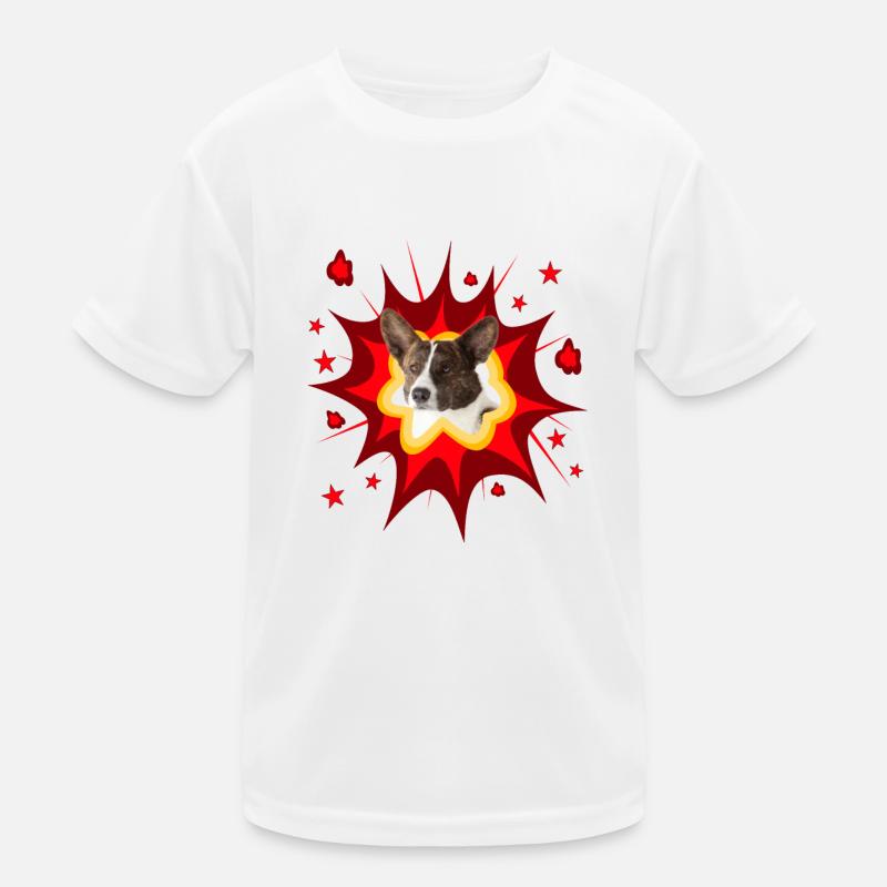 Comic Hund Design - Pow - Cardigan Welsh Corgi Kinder Funktions-T-Shirt