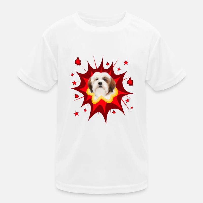 Comic Dog Design - Pow - Lhasa Apso Kids Functional T-Shirt