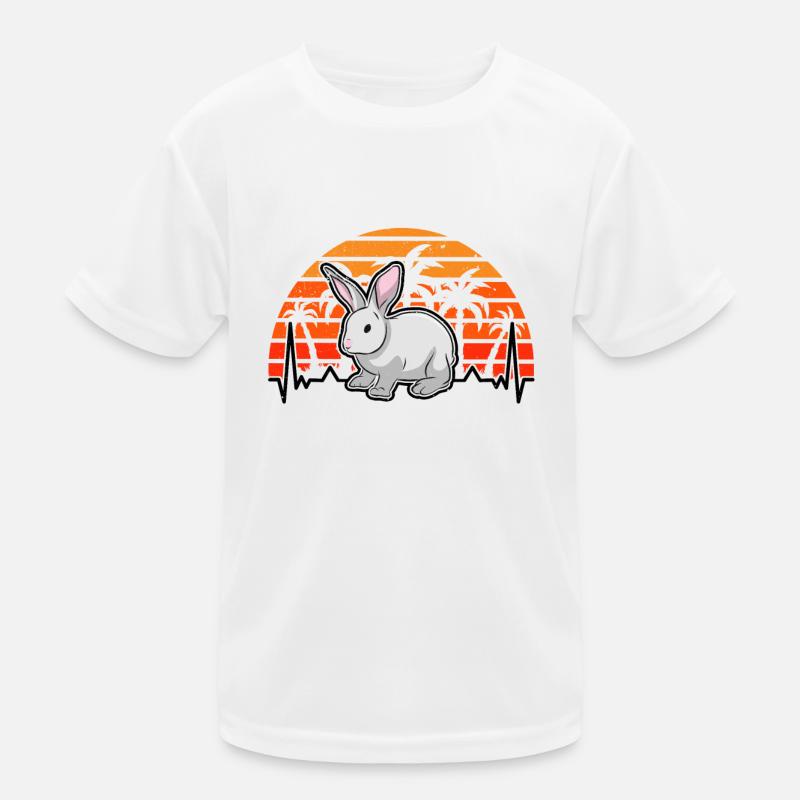 Rabbit Heartbeat Rabbit Retro Kids Functional T-Shirt
