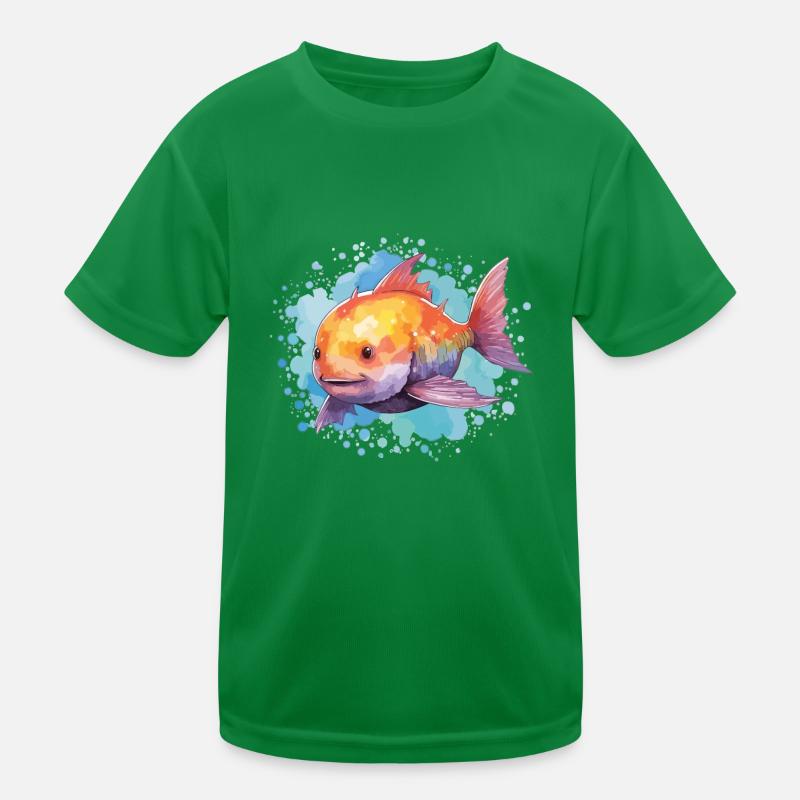 Art de l’aquarelle mignon du poisson-lune T-shirt sport Enfant