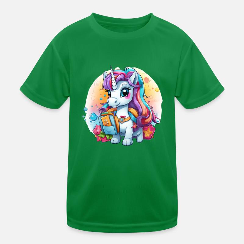 Einhorn Schulkind Einschulung Mädchen Geschenk Kinder Funktions-T-Shirt