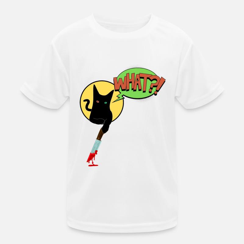 Schwarze Katze Was - Kinder Funktions-T-Shirt - Weiß