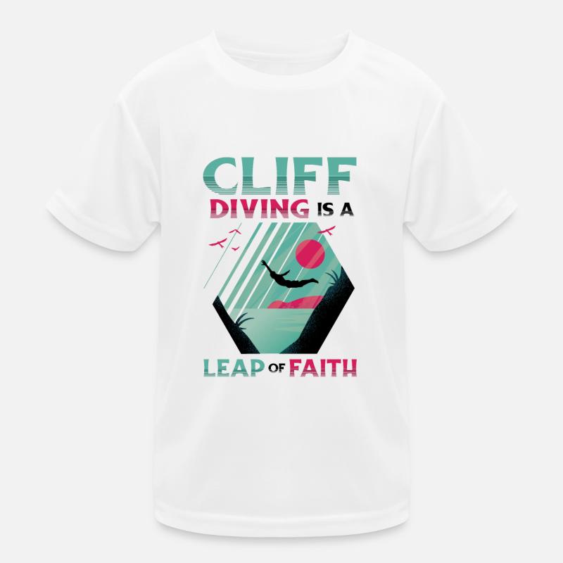 Le saut de falaise est un acte de foi T-shirt sport Enfant