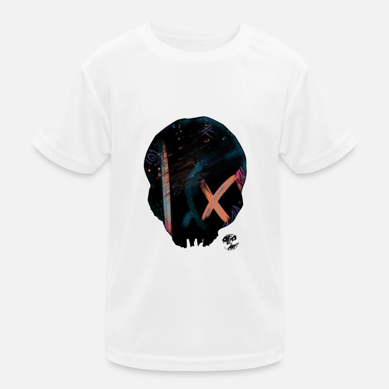 Space Skull Silhouette Kids Functional T-Shirt