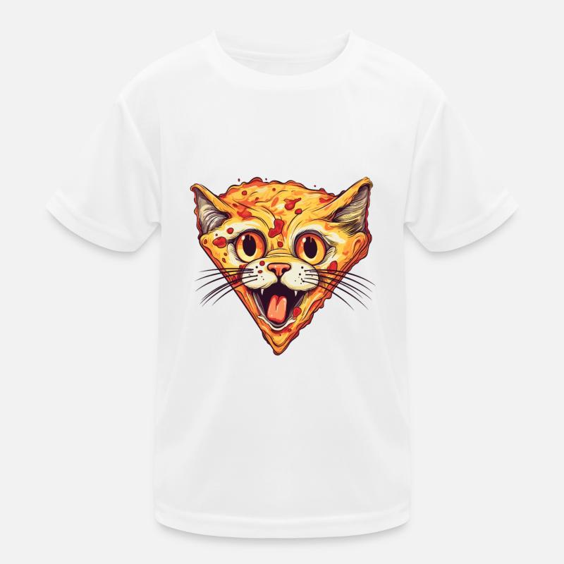 Pizza Katze Kinder Funktions-T-Shirt
