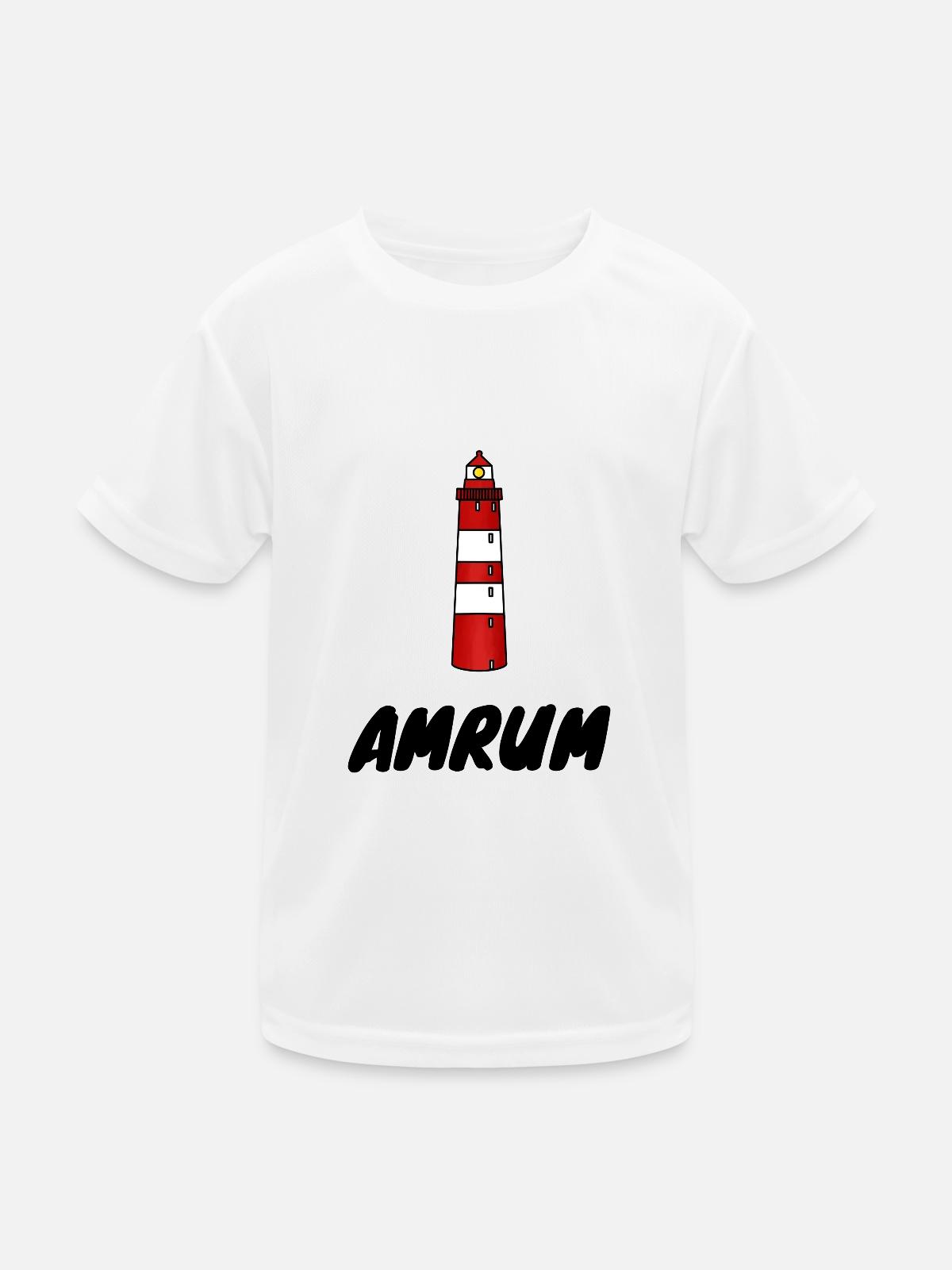 Leuchtturm Amrum - Kinder Funktions-T-Shirt - Weiß - Vorne