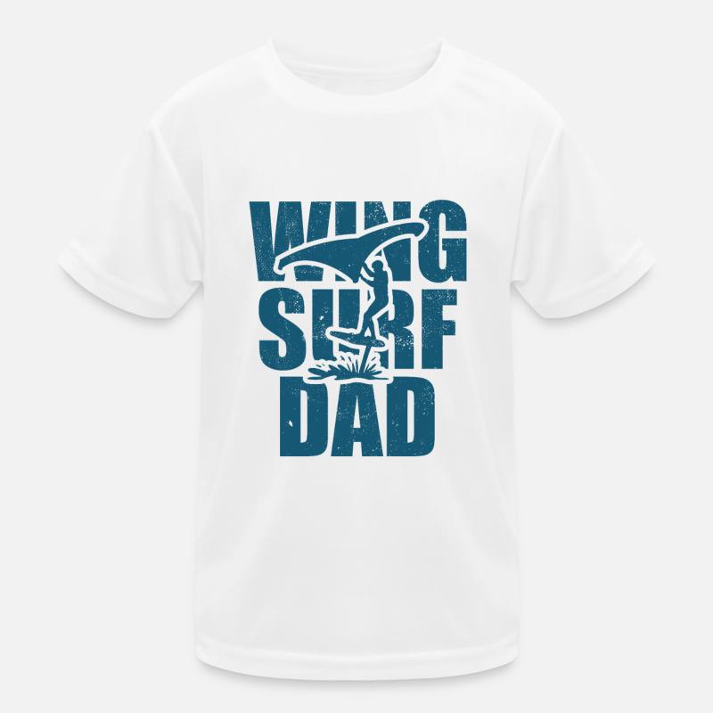 Wing Surf Dad mit Foil Board Kinder Funktions-T-Shirt