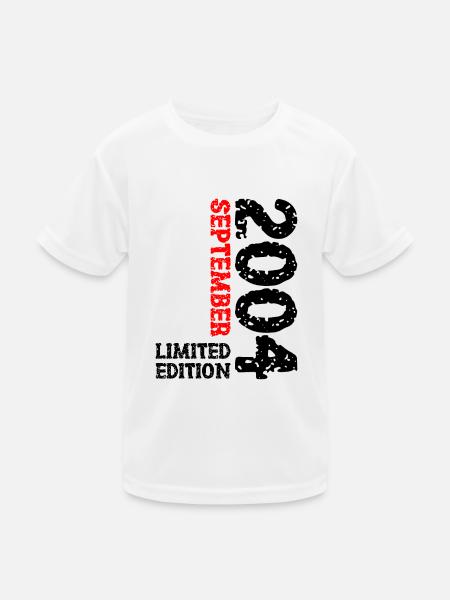 2004 September Limited Edition 19. Geburtstag Deko - Kinder Funktions-T-Shirt - Weiß - Vorne