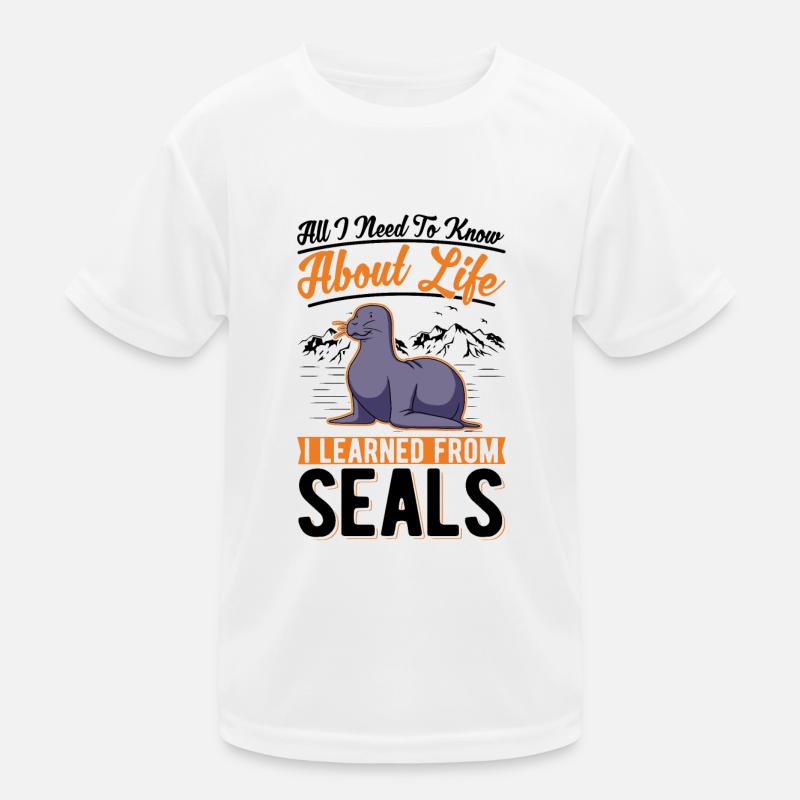 Robbe Seelöwe Seehund Kinder Funktions-T-Shirt