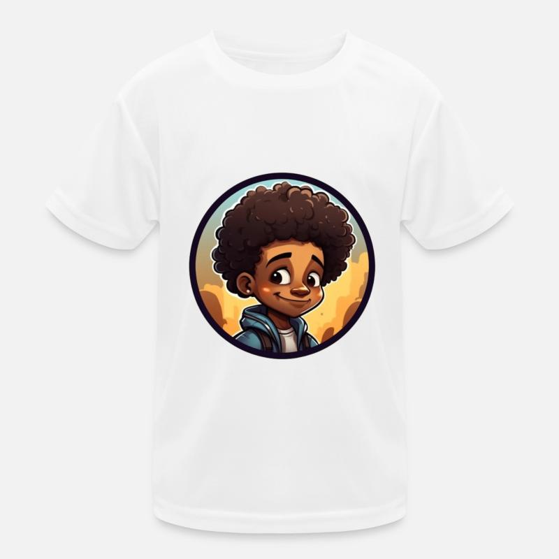 Afro Schwarz Kind Junge Mädchen Empowerment Locken Kinder Funktions-T-Shirt