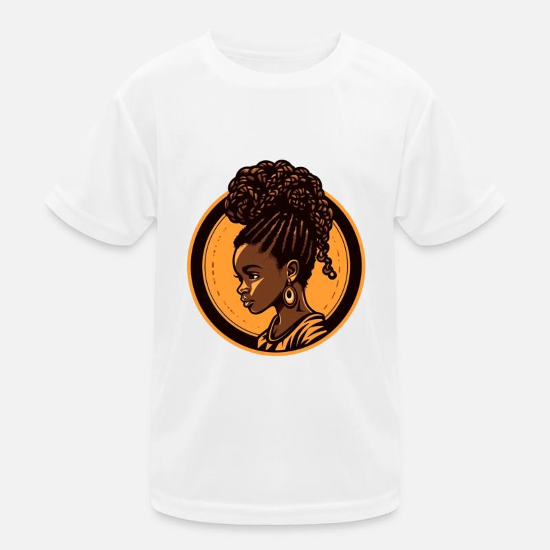 Afro Schwarz Kind Junge Mädchen Empowerment Gold Kinder Funktions-T-Shirt