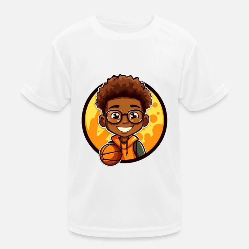 Afro Schwarz Kind Junge Mädchen Empowerment Basket Kinder Funktions-T-Shirt
