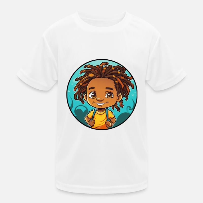 Afro Schwarz Kind Junge Mädchen Empowerment Dreadl Kinder Funktions-T-Shirt