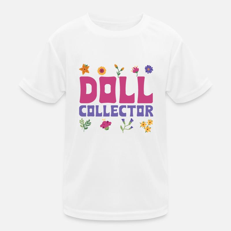 Cute Doll Collector Flower Design Kids Functional T-Shirt