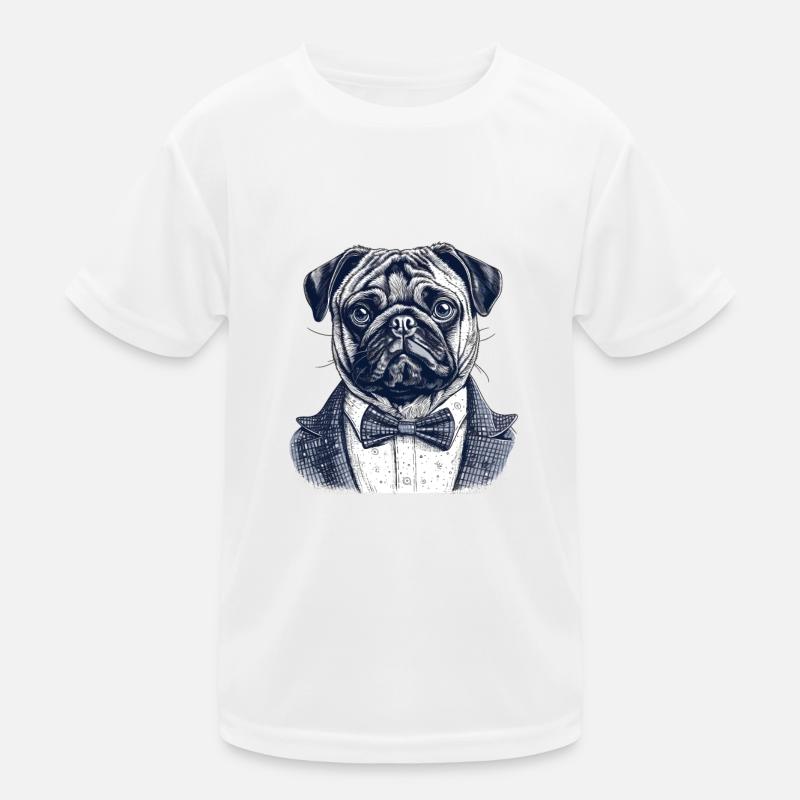 Pug in a suit Kids Functional T-Shirt